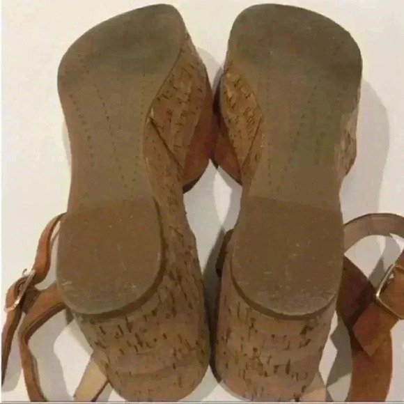 Dv dolce vita flatforms size 9.5 brown suede cork wedge retro festival platforms - Picture 8 of 10